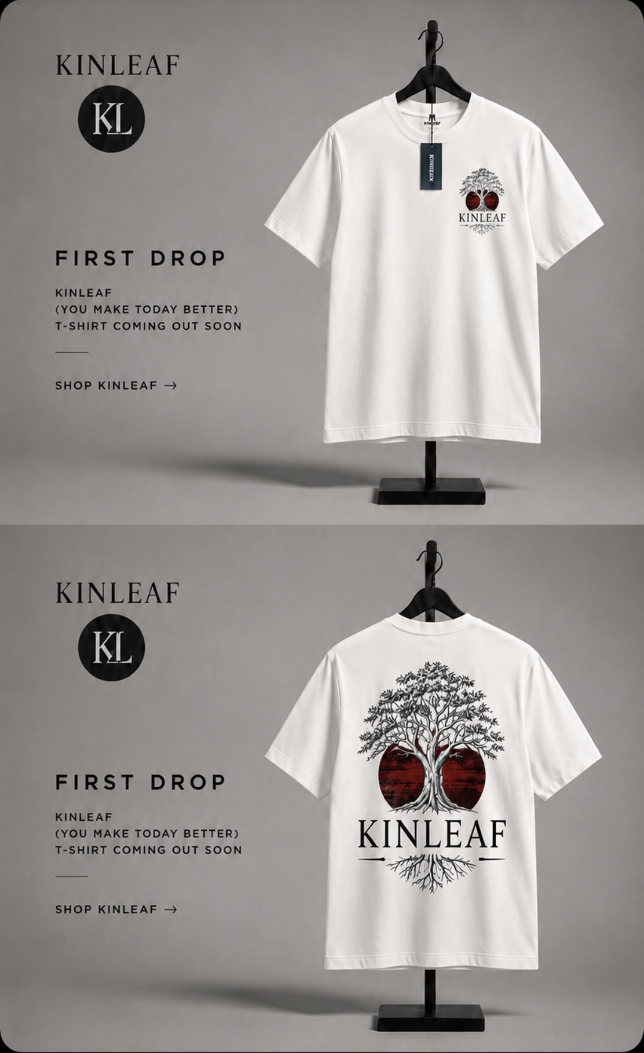 KINLEAF black and white tee collection